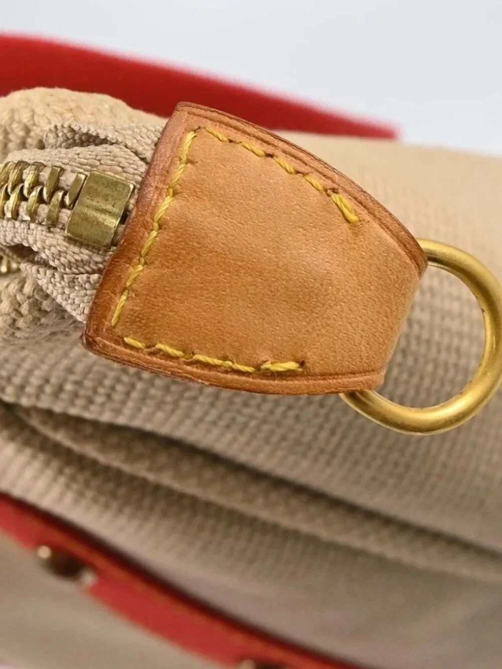 Louis Vuitton Beige Antigua Cabas MM Tote Bag